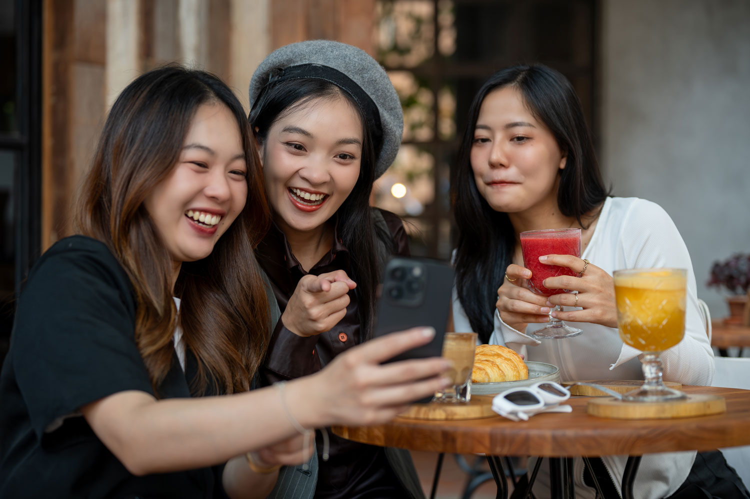 Friends together in a convenient Kepong café